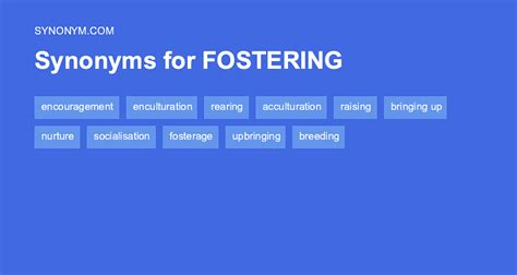 fostered synonym|adjectives for fostering.